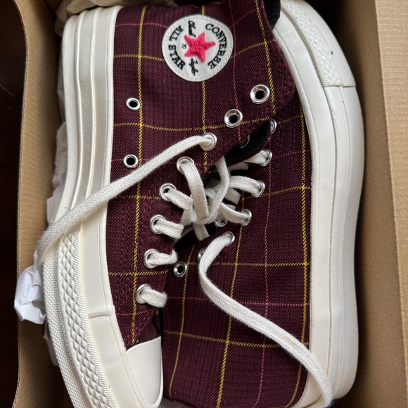 Converse Chuck 70 Burgundy Plaid Womens 9 - Picture 8 of 9